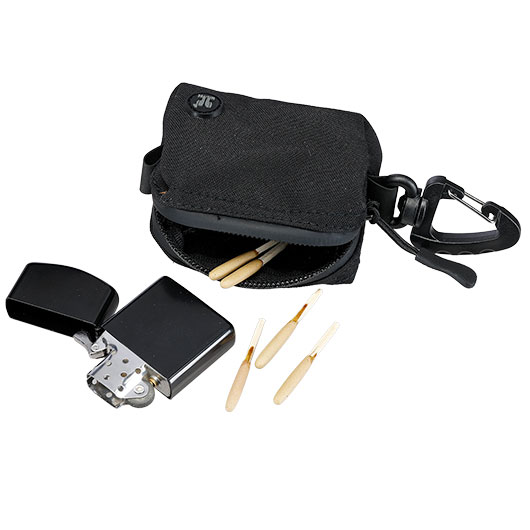 MIL-TEC Praktische Mini-Tasche mit Rei�verschluss und Karabiner schwarz Bild 4