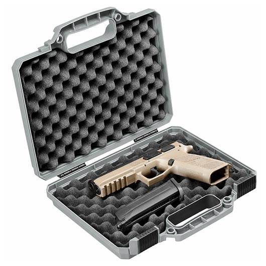 MAX Tactical Pistol Hard Case Pistolenkoffer 30 x 26 x 8,8 cm Waben-Schaumstoff grau Bild 6