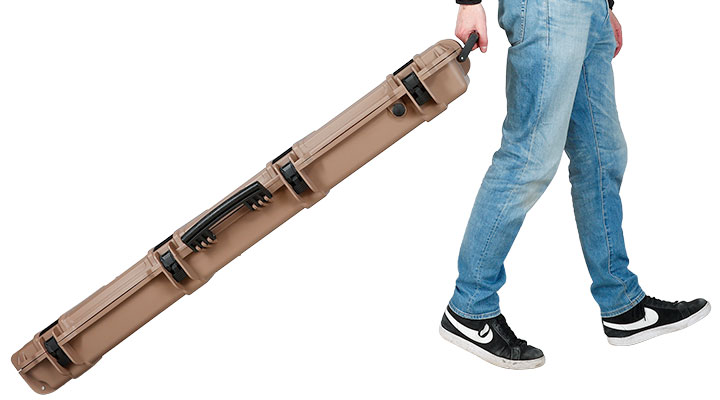 Nuprol Large Hard Case Waffenkoffer / Trolley 139 x 39,5 x 16 cm Waben-Schaumstoff tan - Velcro Edition Bild 11