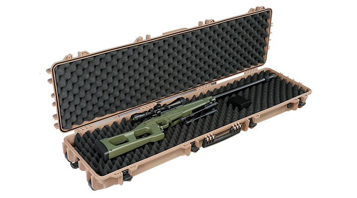Nuprol Large Hard Case Waffenkoffer / Trolley 139 x 39,5 x 16 cm Waben-Schaumstoff tan - Velcro Edition Bild 4