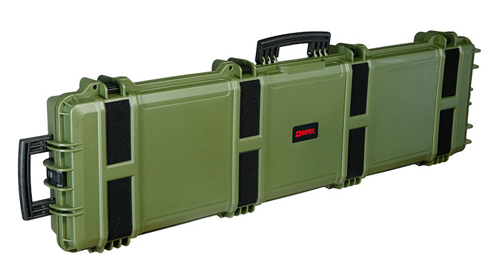 Nuprol Large Hard Case Waffenkoffer / Trolley 139 x 39,5 x 16 cm Waben-Schaumstoff oliv - Velcro Edition Bild 1