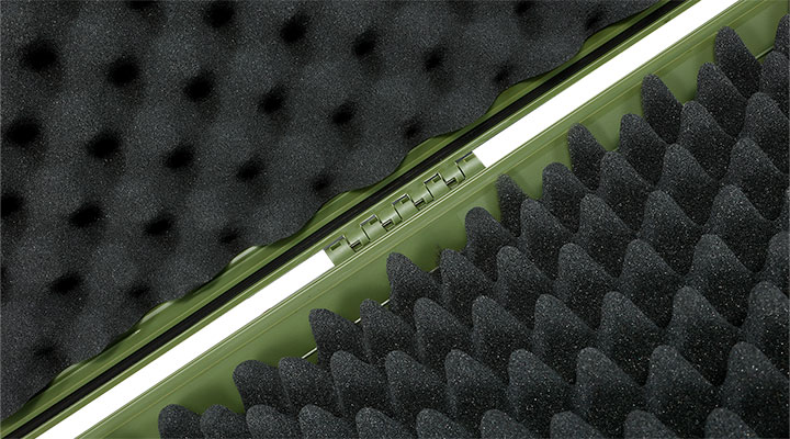 Nuprol Large Hard Case Waffenkoffer / Trolley 139 x 39,5 x 16 cm Waben-Schaumstoff oliv - Velcro Edition Bild 6