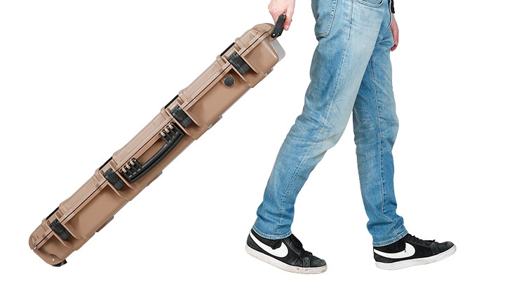 Nuprol Large Hard Case Waffenkoffer / Trolley 109 x 39,5 x 16 cm Waben-Schaumstoff tan - Velcro Edition Bild 11