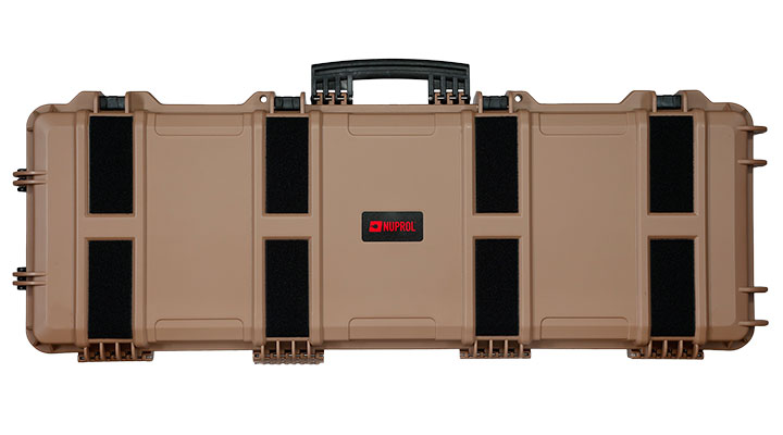 Nuprol Large Hard Case Waffenkoffer / Trolley 109 x 39,5 x 16 cm Waben-Schaumstoff tan - Velcro Edition Bild 2