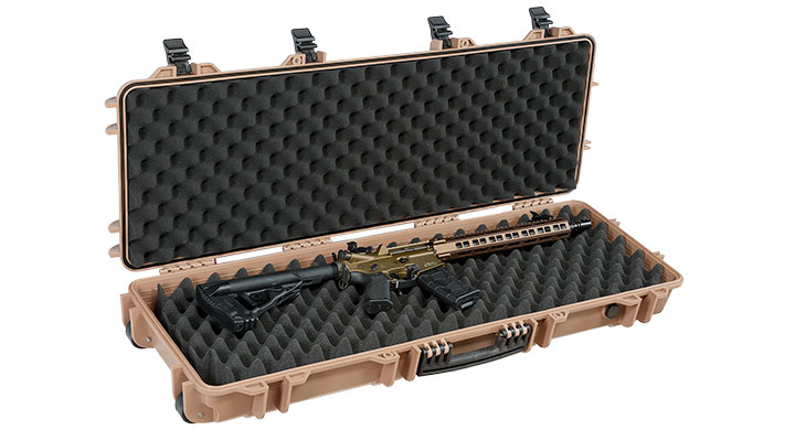 Nuprol Large Hard Case Waffenkoffer / Trolley 109 x 39,5 x 16 cm Waben-Schaumstoff tan - Velcro Edition Bild 4