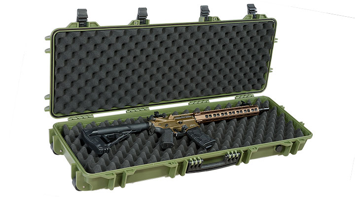 Nuprol Large Hard Case Waffenkoffer / Trolley 109 x 39,5 x 16 cm Waben-Schaumstoff oliv - Velcro Edition Bild 4