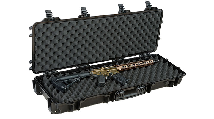 Nuprol Large Hard Case Waffenkoffer / Trolley 109 x 39,5 x 16 cm Waben-Schaumstoff schwarz - Velcro Edition Bild 4