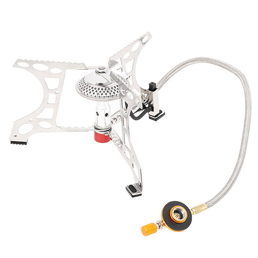 Fox Outdoor klappbarer Gaskocher mit Schlauch und Piezo-Z�ndung