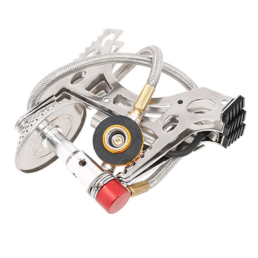 Fox Outdoor klappbarer Gaskocher mit Schlauch und Piezo-Z�ndung Bild 7