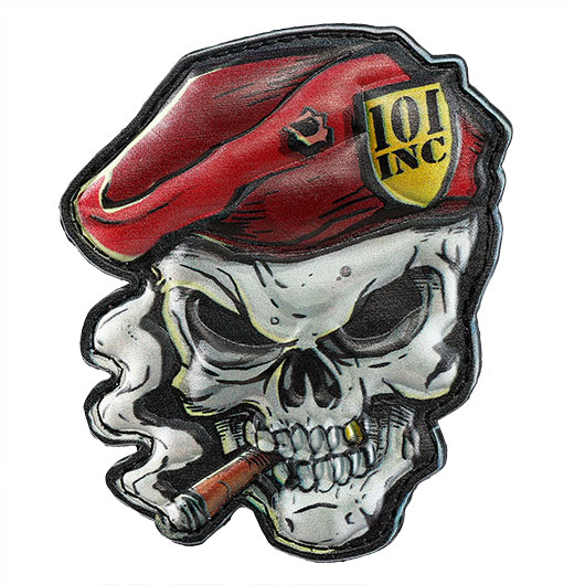 101INC Skull Patch Red Beret Bild 1