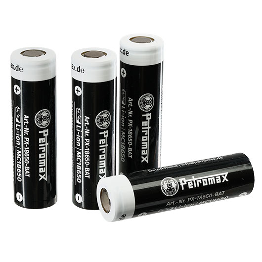 Petromax wiederaufladbare Lithium-Ionen-Akkus 18650 3,6 V 3450 mAh 4er Pack Bild 1