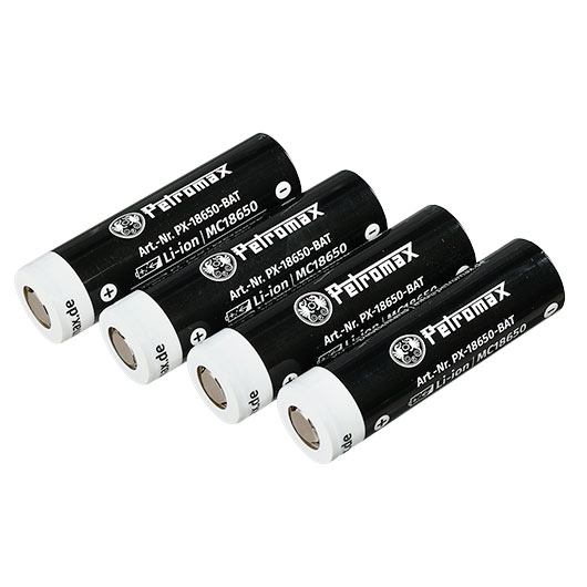 Petromax wiederaufladbare Lithium-Ionen-Akkus 18650 3,6 V 3450 mAh 4er Pack Bild 2