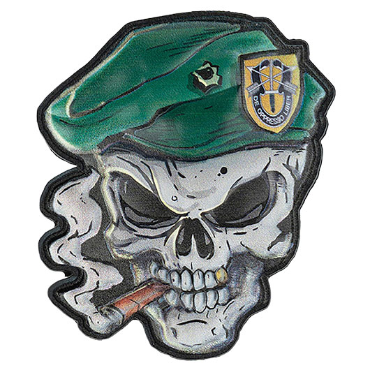 101INC 3D UV  Skull Patch  Green Beret mit Klettr�ckseite