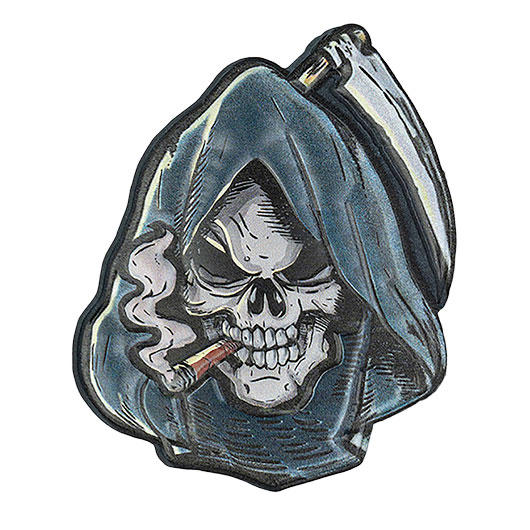101INC 3D UV Skull Patch  Grim Reaper mit Klettr�ckseite