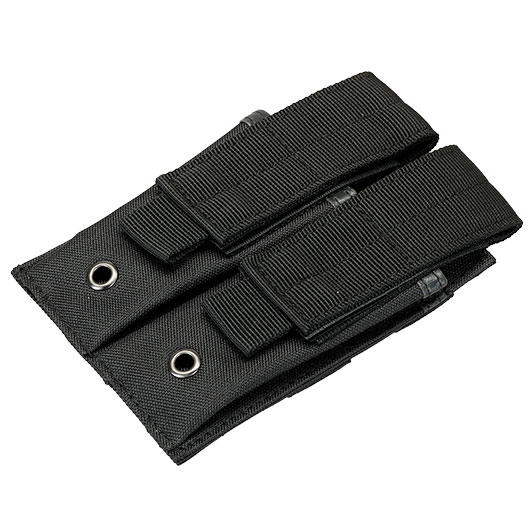Romantac Universal Doppel-Pistolenmagazintasche Nylon mit Molle-Schlaufen schwarz Bild 2