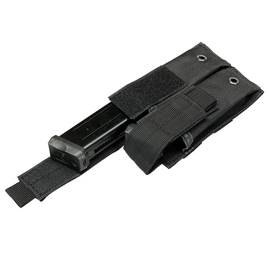 Romantac Universal Doppel-Pistolenmagazintasche Nylon mit Molle-Schlaufen schwarz Bild 4
