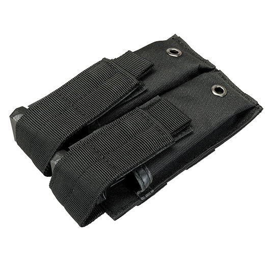 Romantac Universal Doppel-Pistolenmagazintasche Nylon mit Molle-Schlaufen schwarz Bild 5