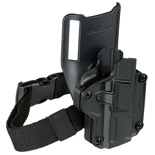 Romantac Universal Tactical Holster Set mit Low Ride Plattform - f�r fast alle Full-Size / Compact Pistolen rechts schwarz Bild 2