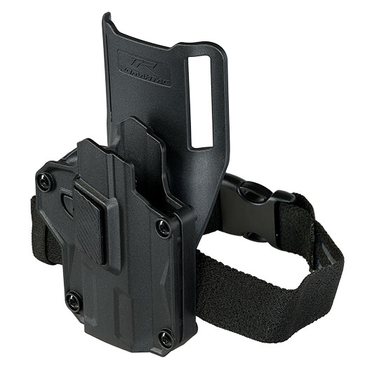 Romantac Universal Tactical Holster Set mit Low Ride Plattform - f�r fast alle Full-Size / Compact Pistolen rechts schwarz Bild 3