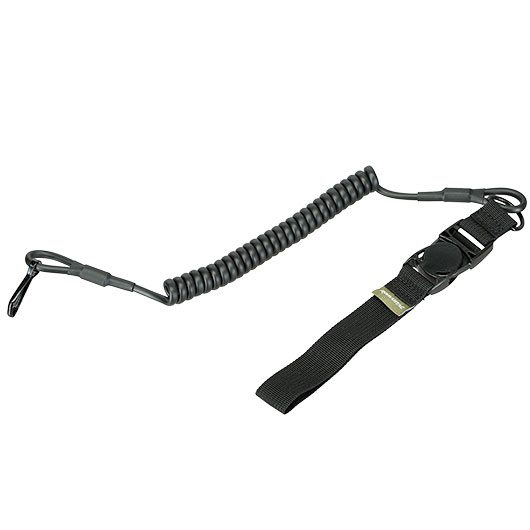 Romantac Tactical Pistol Lanyard / Fangriemen mit Clip und Schlaufe f�r G�rtel schwarz Bild 1