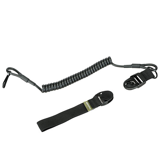 Romantac Tactical Pistol Lanyard / Fangriemen mit Clip und Schlaufe f�r G�rtel schwarz Bild 2