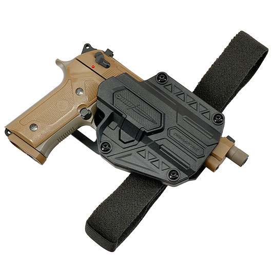 Romantac Modern Universal Tactical Holster Set mit Low Ride Plattform - f�r fast alle Full-Size / Compact Pistolen rechts schwar Bild 8