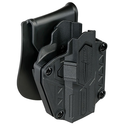 Romantac Universal Tactical Holster Polymer Paddle - f�r fast alle Full-Size / Compact Pistolen rechts schwarz - Modern Design Bild 1