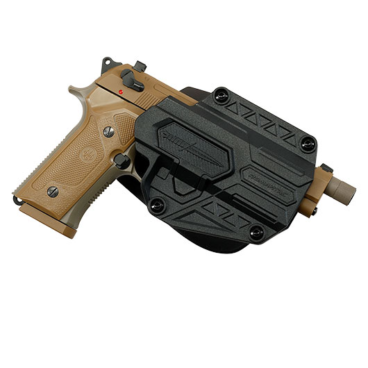 Romantac Universal Tactical Holster Polymer Paddle - f�r fast alle Full-Size / Compact Pistolen rechts schwarz - Modern Design Bild 8