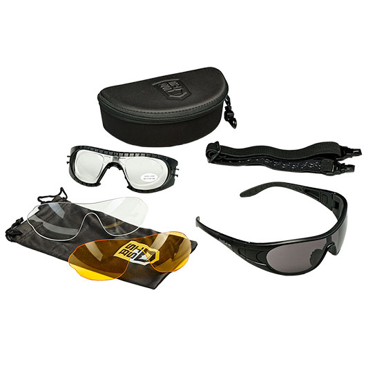 Boll� Safety ballistische Schutzbrille Raider Kit mit 3 Wechselgl�sern inkl Brillenetui