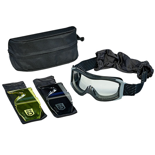 Boll� Safety ballistische Schutzbrille X1000 im Set mit 3 Wechselgl�sern inkl. Brillenetui