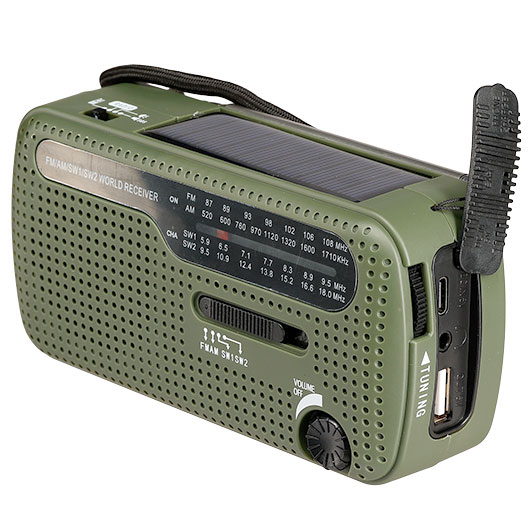 FOSCO mulitfunktionaes Notfallradio, Solar Batterien Handkurbel Bild 5