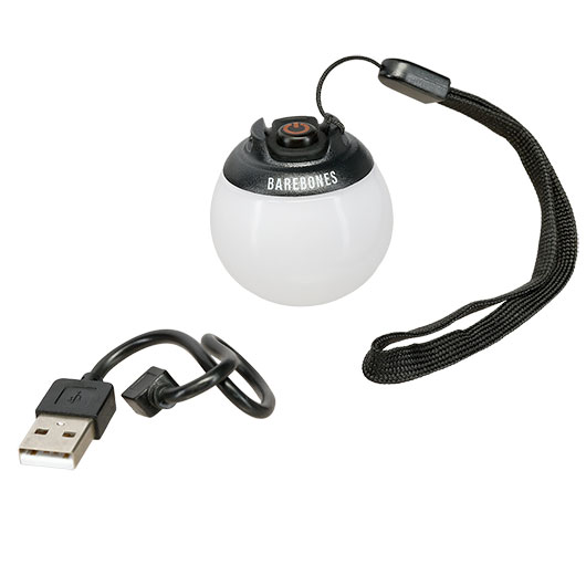 Barebones Mini Kugellaterne  � 4 cm wiederaufladbar wasserdicht wei� Bild 2