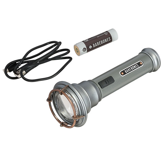 Barebones LED Taschenlampe Vintage 170 Lumen wiederaufladbar inkl. Akku und USB-C-Kabel Gun-metal-Optik Bild 6