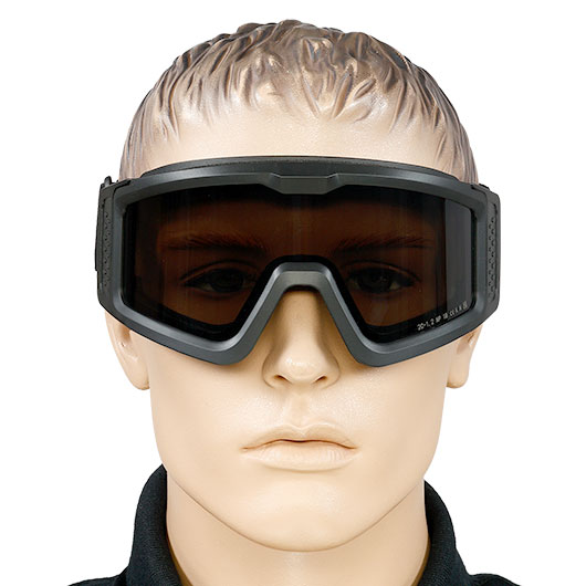 Nuprol Battle Visor Dual Lens Eye Protection Airsoft Helmbrille / Schutzbrille schwarz / rauch Bild 5
