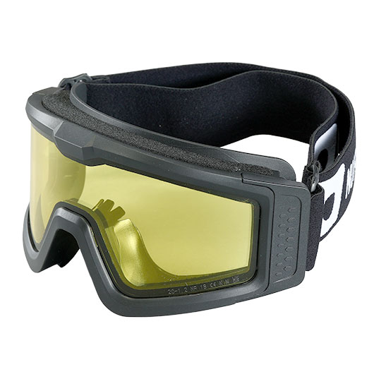 Nuprol Battle Visor Dual Lens Eye Protection Airsoft Helmbrille / Schutzbrille schwarz / gelb