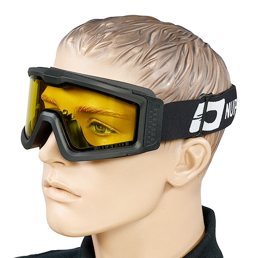 Nuprol Battle Visor Dual Lens Eye Protection Airsoft Helmbrille / Schutzbrille schwarz / gelb Bild 4