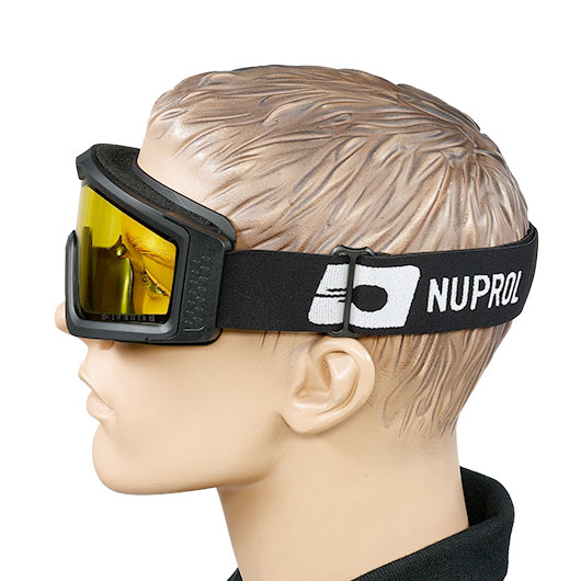 Nuprol Battle Visor Dual Lens Eye Protection Airsoft Helmbrille / Schutzbrille schwarz / gelb Bild 6