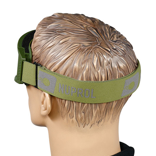 Nuprol Battle Visor Dual Lens Eye Protection Airsoft Helmbrille / Schutzbrille oliv / klar Bild 8