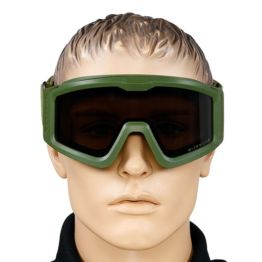 Nuprol Battle Visor Dual Lens Eye Protection Airsoft Helmbrille / Schutzbrille oliv / rauch Bild 5