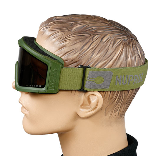 Nuprol Battle Visor Dual Lens Eye Protection Airsoft Helmbrille / Schutzbrille oliv / rauch Bild 6