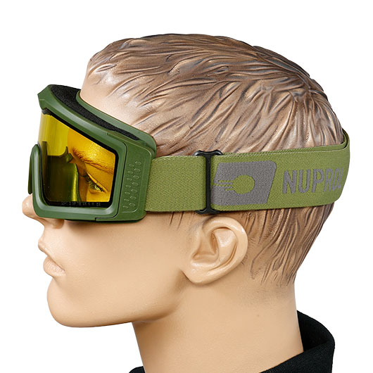 Nuprol Battle Visor Dual Lens Eye Protection Airsoft Helmbrille / Schutzbrille oliv / gelb Bild 6