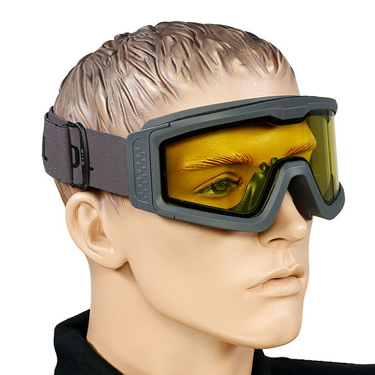 Nuprol Battle Visor Dual Lens Eye Protection Airsoft Helmbrille / Schutzbrille grau / gelb Bild 7