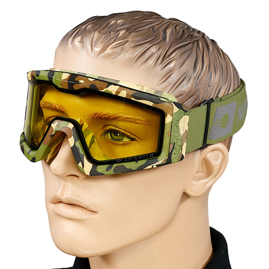 Nuprol Battle Visor Dual Lens Eye Protection Airsoft Helmbrille / Schutzbrille camo / gelb Bild 4
