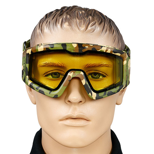 Nuprol Battle Visor Dual Lens Eye Protection Airsoft Helmbrille / Schutzbrille camo / gelb Bild 5