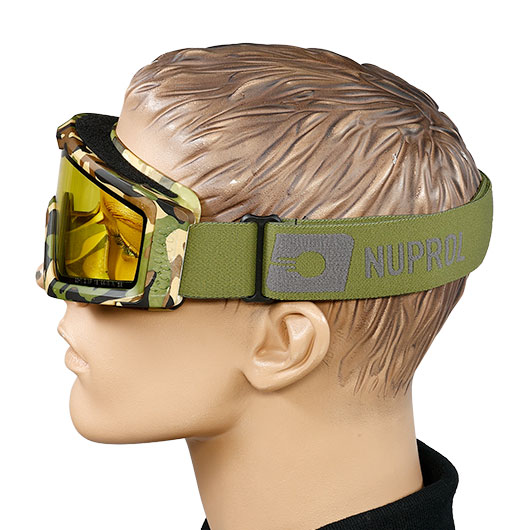 Nuprol Battle Visor Dual Lens Eye Protection Airsoft Helmbrille / Schutzbrille camo / gelb Bild 6