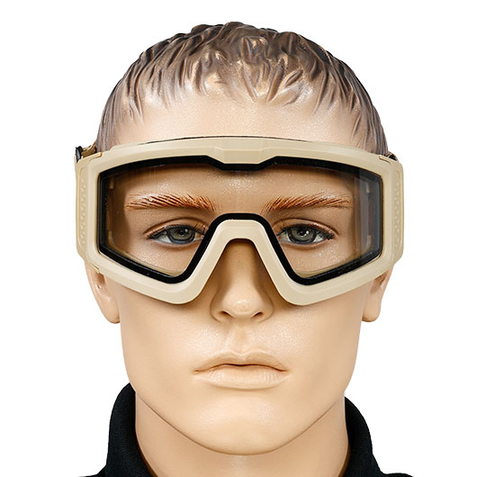 Nuprol Battle Visor Dual Lens Eye Protection Airsoft Helmbrille / Schutzbrille tan / klar Bild 5