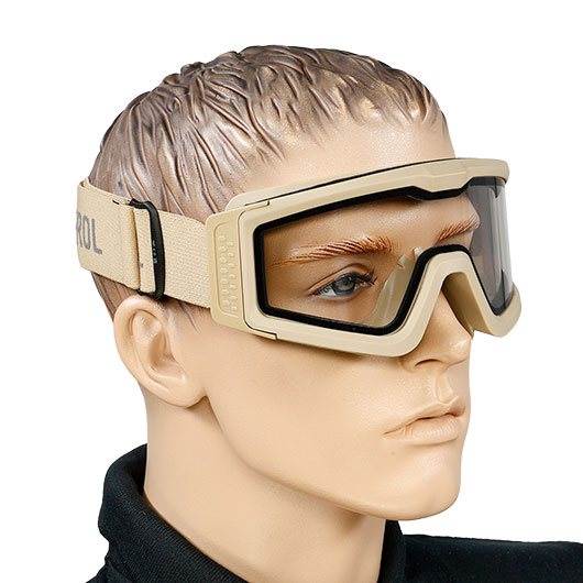 Nuprol Battle Visor Dual Lens Eye Protection Airsoft Helmbrille / Schutzbrille tan / klar Bild 7