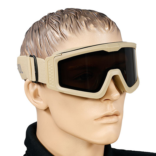 Nuprol Battle Visor Dual Lens Eye Protection Airsoft Helmbrille / Schutzbrille tan / rauch Bild 7