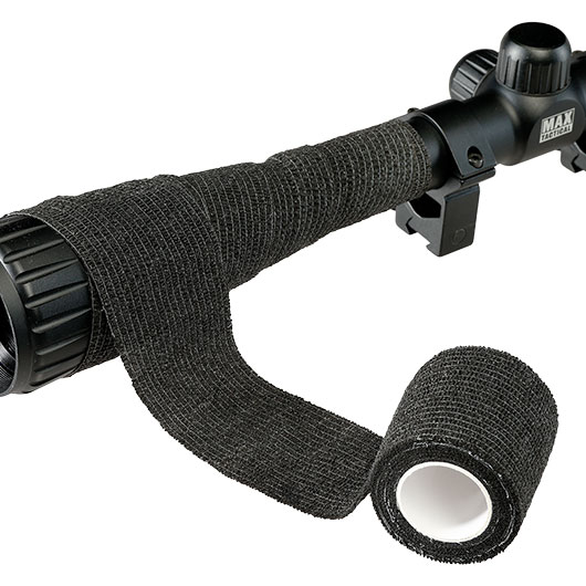 FOSCO Stretch Tarngewebe WRAP zum Abdecken von Ausr�stung selbsthaftend schwarz Bild 4
