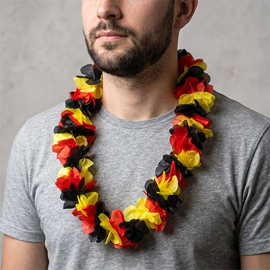 Fanartikel Deutschland Fu�ball WM 2026  Hawaiikette schwarz-rot-gold
